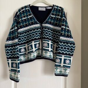 Vintage Paris Sports Club Floral Cotton Cardigan